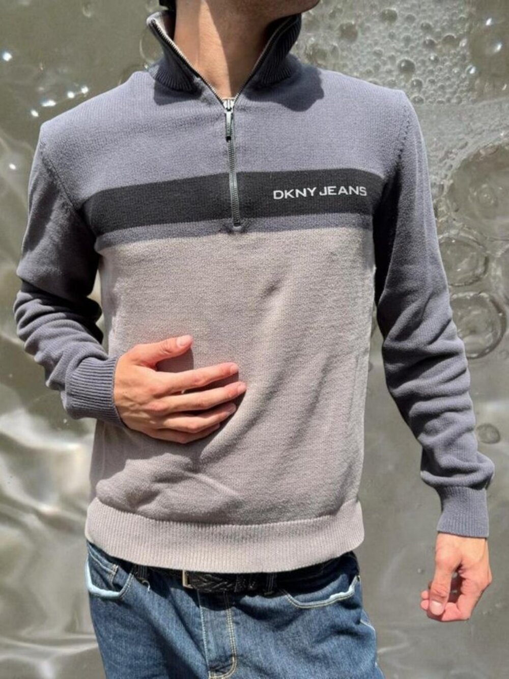 DKNY Men's Grey Jumper